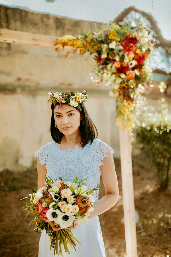 Bohemian chic styled shoot with vivid colors