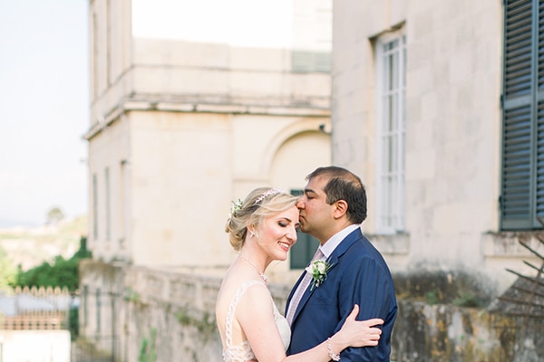 Intimate wedding in Corfu with timeless white and romantic dusty blues │ Olga & Rohan