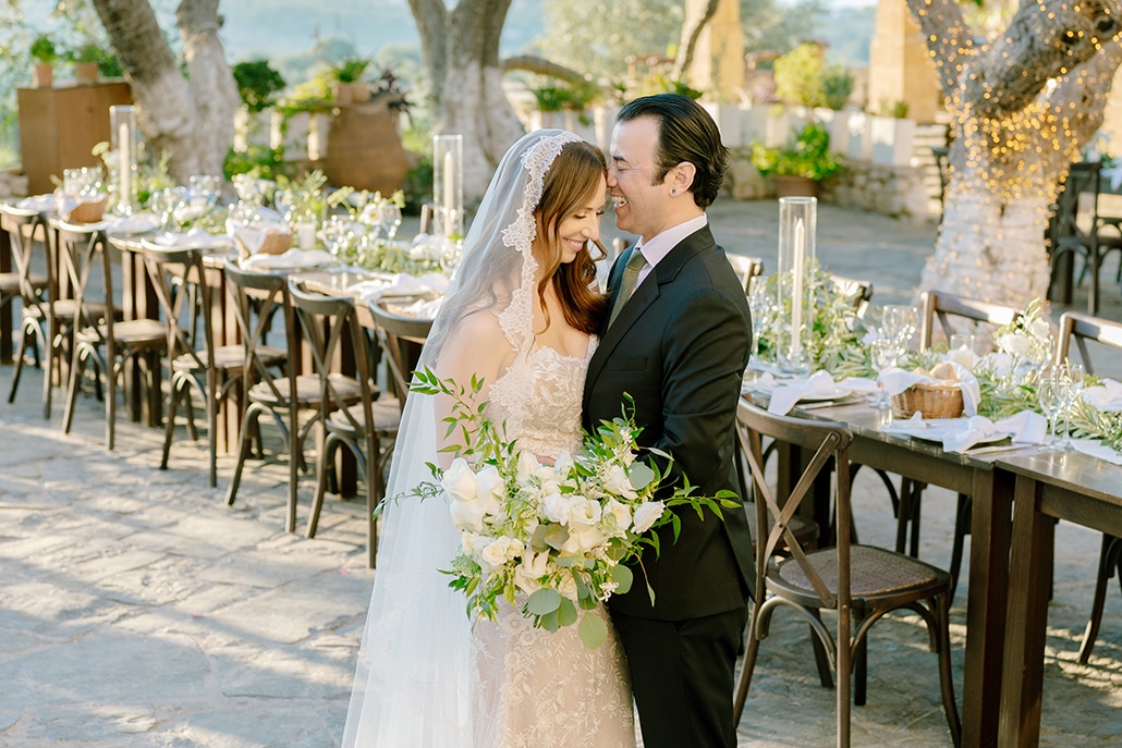Rustic chic wedding in Crete with white florals   | Brittany & Armando