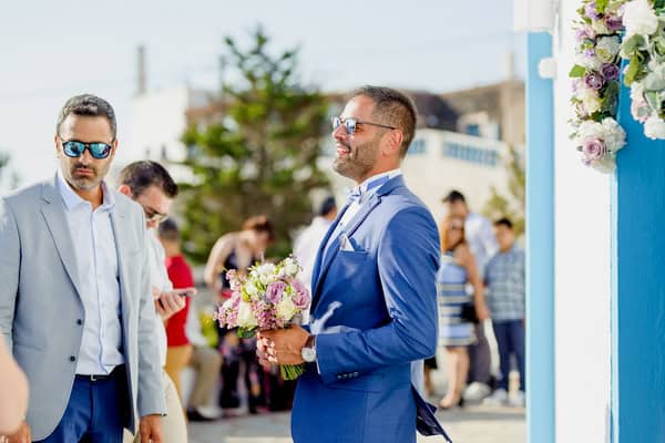 Romantc Summer Wedding Santoriny Lilac Ivory Roses