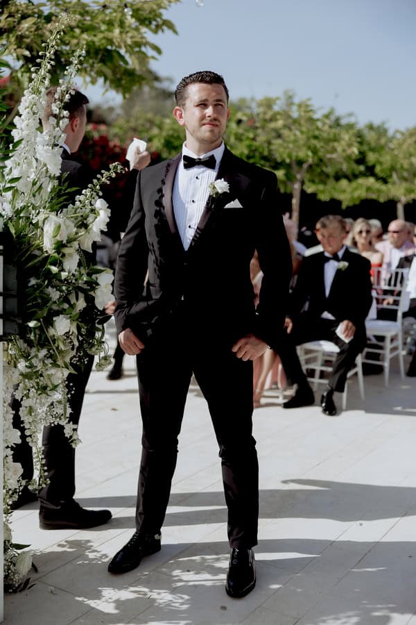 Classic Timeless Wedding By The Sea White Blooms