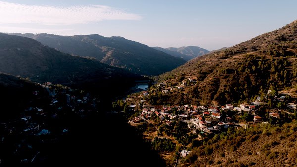 Pastel Colored Wedding Ceremony Stone Bridge Casale Panayiotis