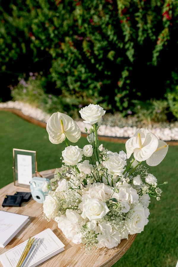Romantic Seaside Wedding Chania Elegant White Florals