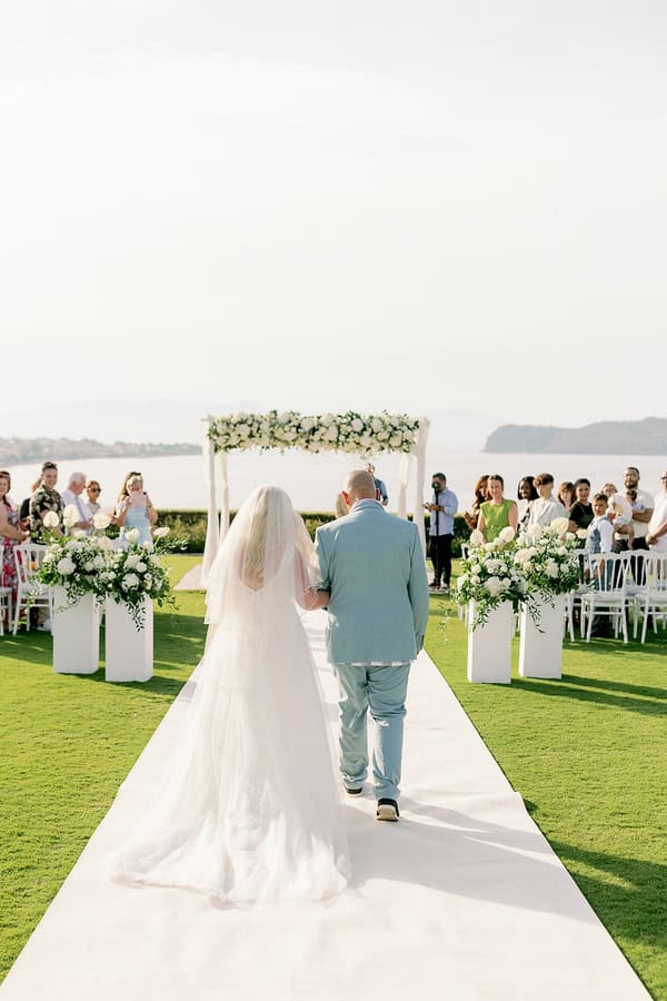 Romantic Seaside Wedding Chania Elegant White Florals