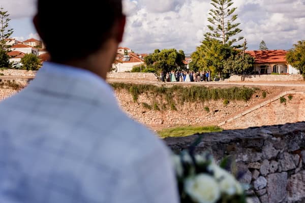 Autumn Wedding Methoni Castle Ivory Roses