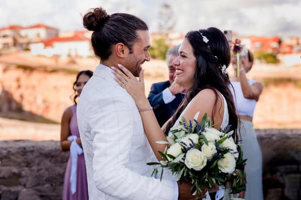Autumn Wedding Methoni Castle Ivory Roses