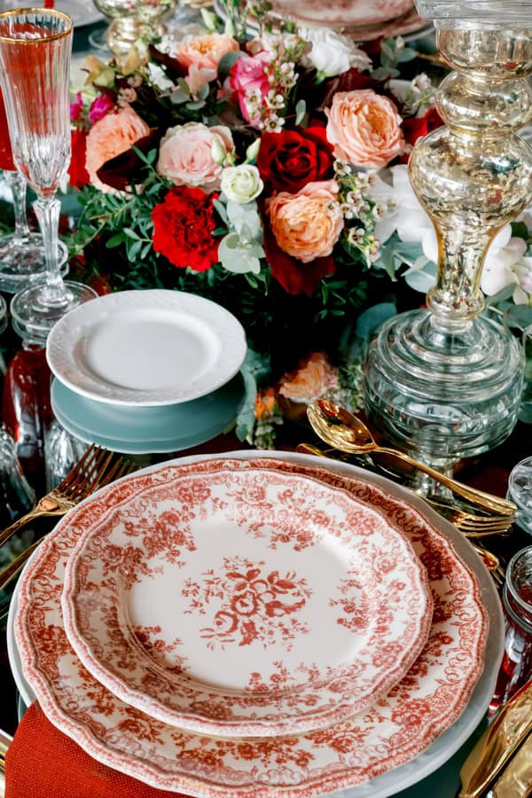 Elegant Winery Styled Shoot Red Florals