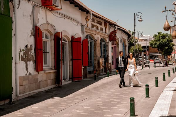 Romantic next day shoot in the charming streets of Larnaca | Oksana & Vadim