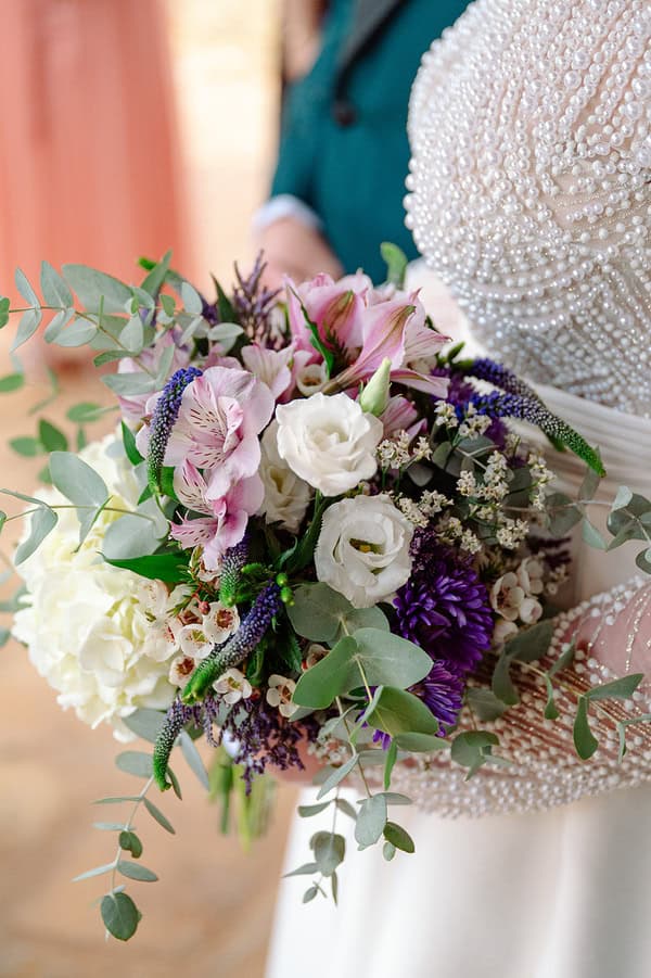 Romantic Wedding Purple White Shades
