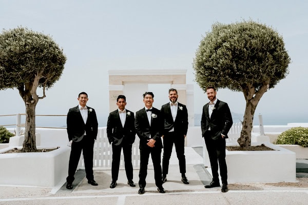 Spring Destination Wedding Santorini White Roses Chic Details