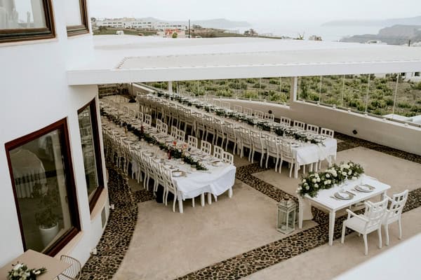 Spring Destination Wedding Santorini White Roses Chic Details