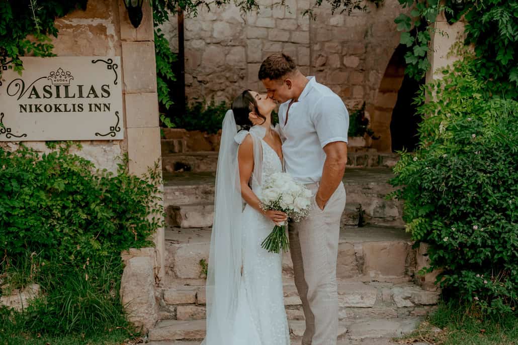 Summer country style wedding in Paphos filled with white florals | Robbi & Tom