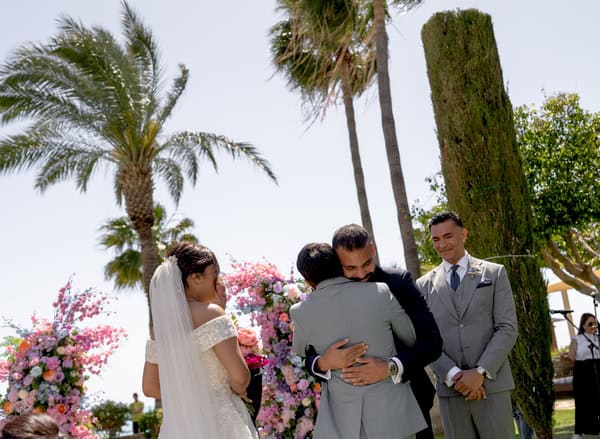 Colorful Vibrant  Destination Wedding Columbia Beach Resort