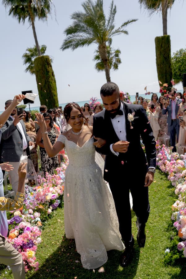 Colorful Vibrant  Destination Wedding Columbia Beach Resort