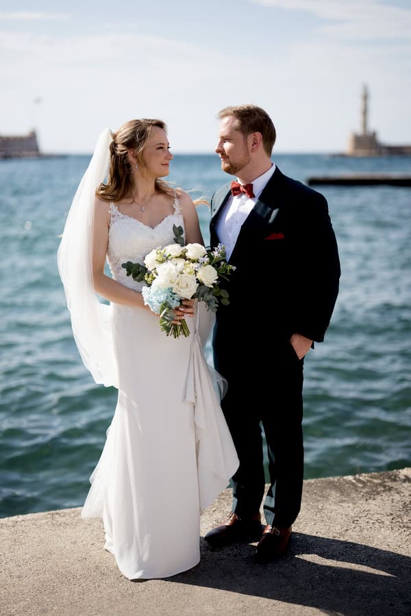 Heartfelt Summer Wedding Crete Surrounded Blue Florals