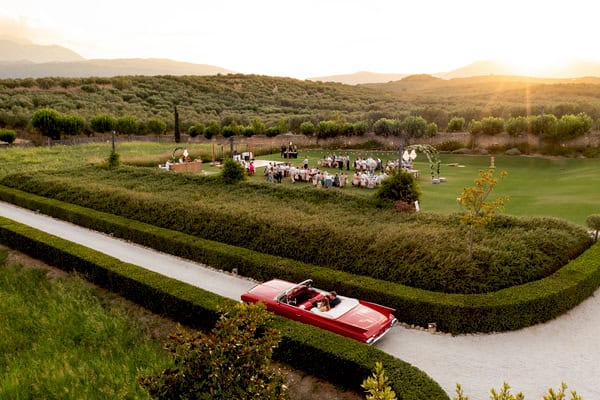 Heartfelt Summer Wedding Crete Surrounded Blue Florals