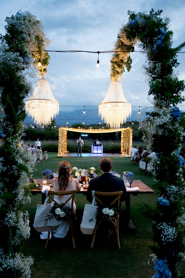 Heartfelt Summer Wedding Crete Surrounded Blue Florals