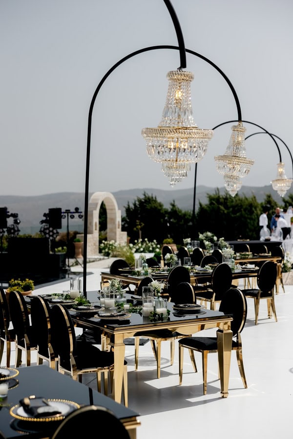 Modern Luxe Wedding Crete Gold Black Details