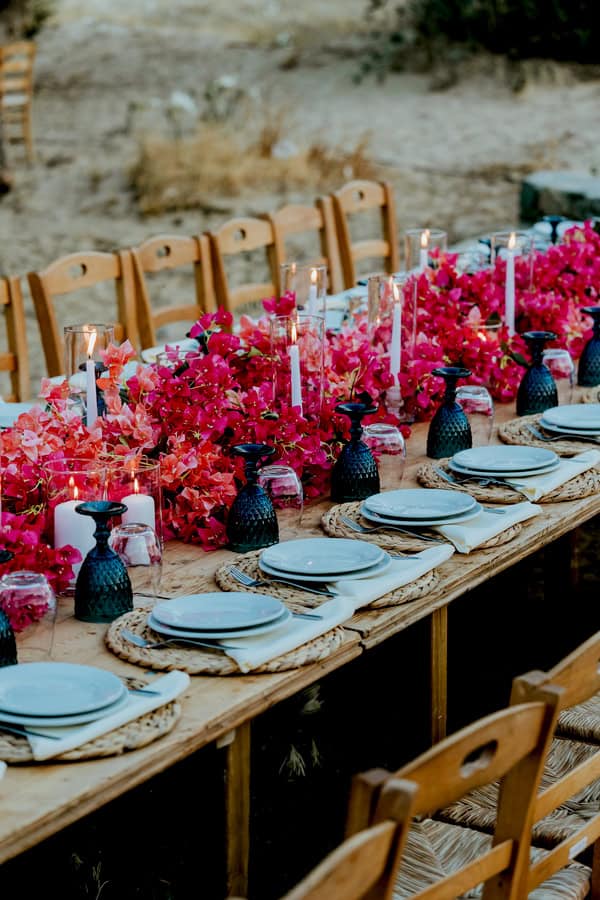Rustic Chic Wedding Inspiration Bougainvillea Blue Details