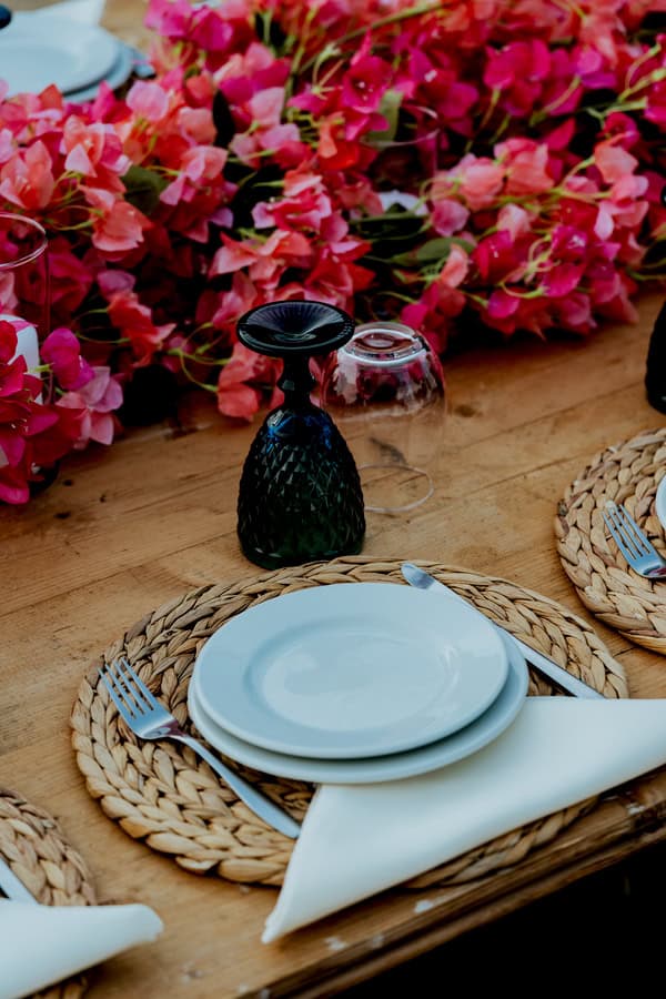 Rustic Chic Wedding Inspiration Bougainvillea Blue Details