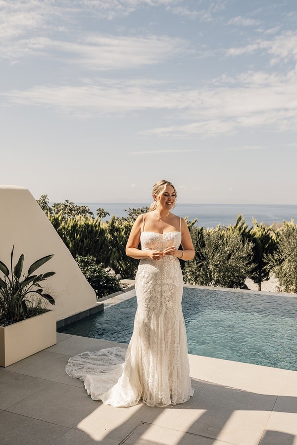 Serene Santorini Wedding Filled With Roses Heartfelt Touches