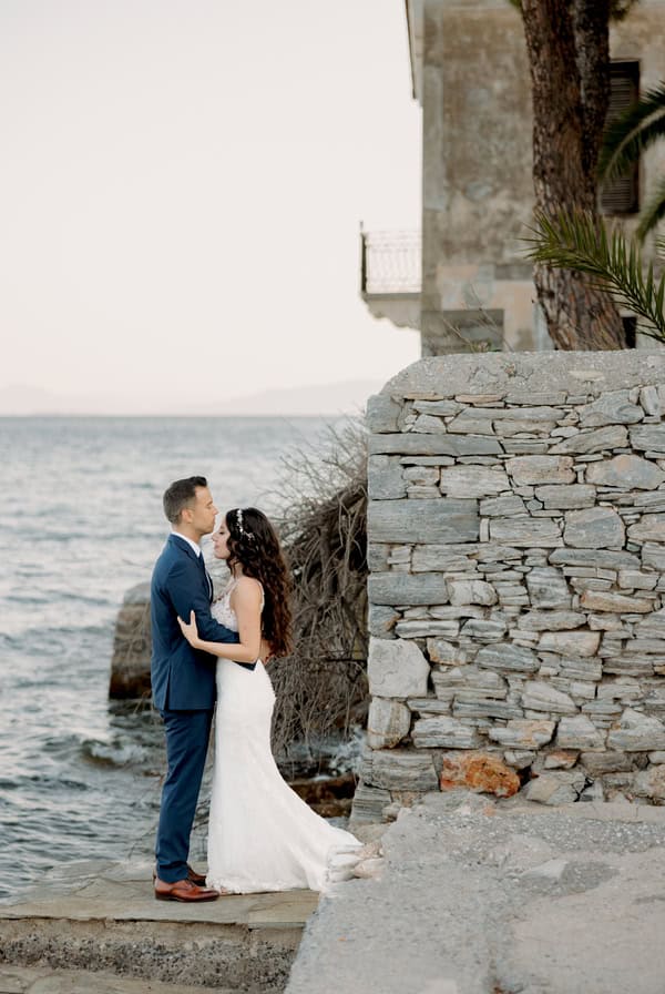 White Floral Golden Accent Wedding