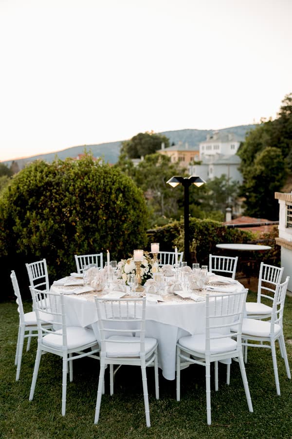 White Floral Golden Accent Wedding