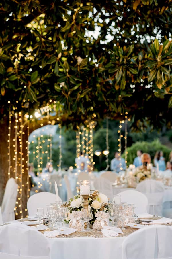 White Floral Golden Accent Wedding