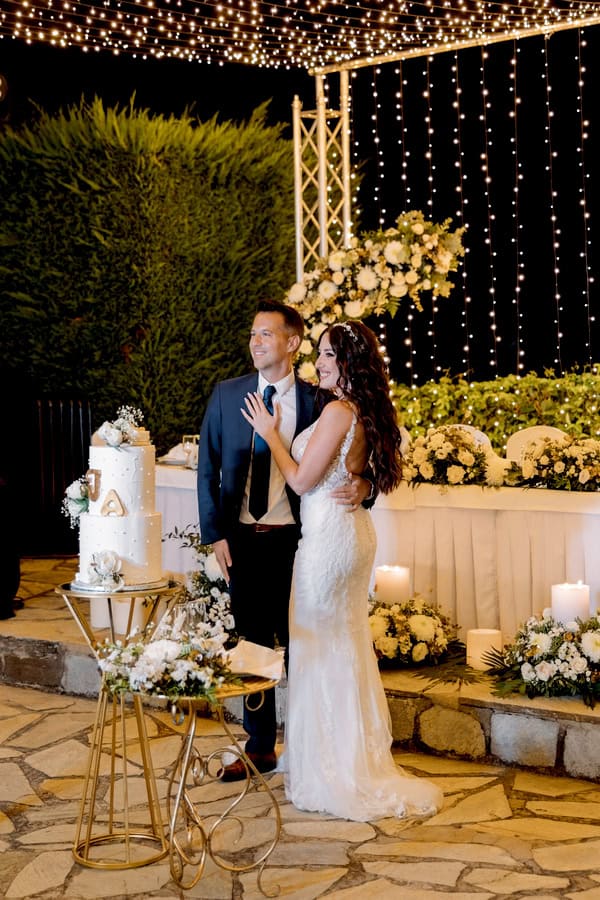 White Floral Golden Accent Wedding