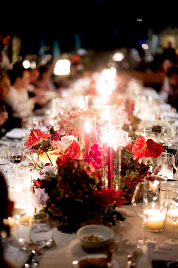 Chic Wedding Decor Luxurious Details Red Flowers