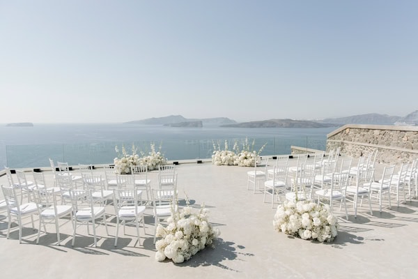Chic Wedding Santorini Caldera