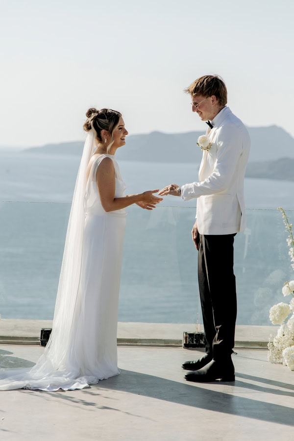 Chic Wedding Santorini Caldera