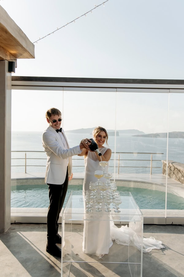Chic Wedding Santorini Caldera