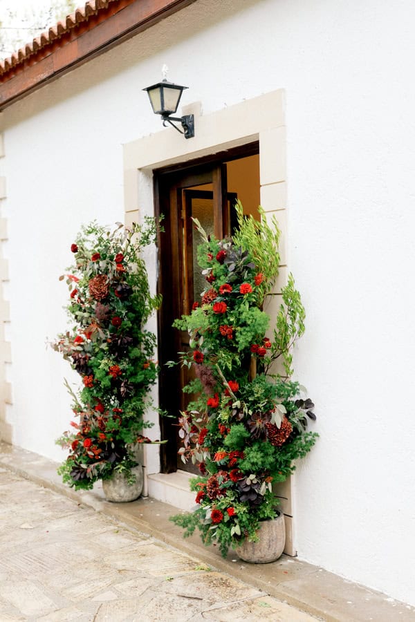 Deep Red Florals And Natural Textures Cyprus Wedding