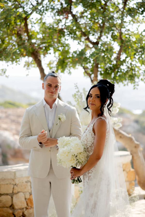 Destination Romantic Wedding Rethymno White Flowers