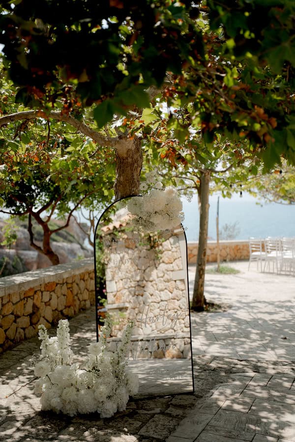 Destination Romantic Wedding Rethymno White Flowers