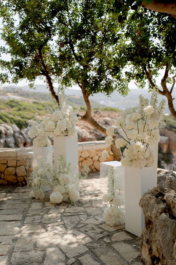 Destination Romantic Wedding Rethymno White Flowers