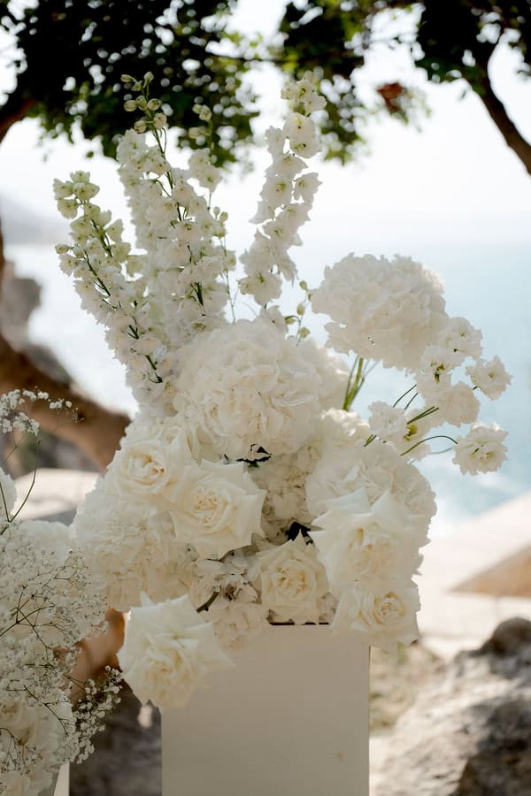 Destination Romantic Wedding Rethymno White Flowers