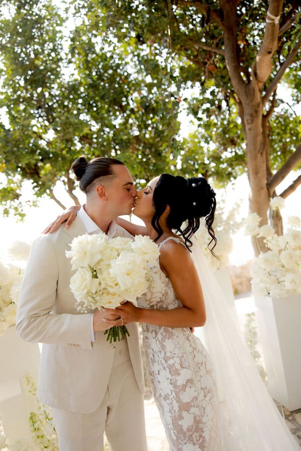 Destination Romantic Wedding Rethymno White Flowers