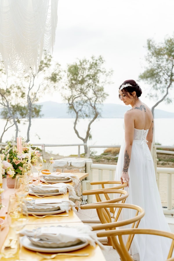 Romantic Beachside Styled Shoot Naxos Pastel Flowers