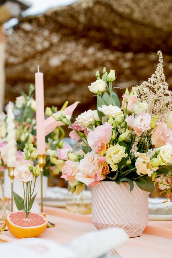 Romantic Beachside Styled Shoot Naxos Pastel Flowers