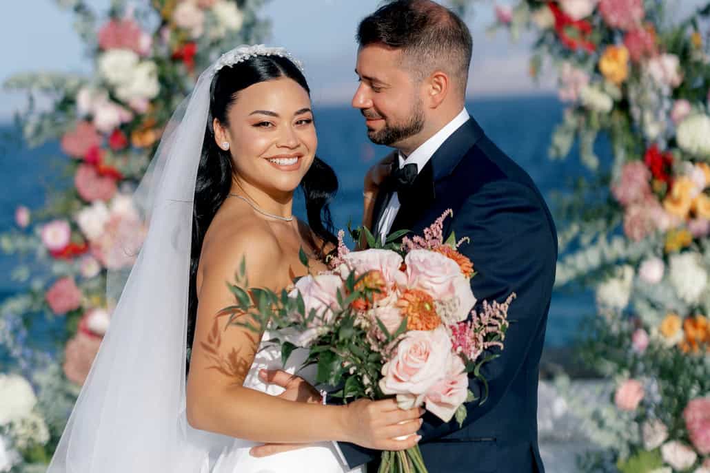 A romantic seaside wedding filled with florals | Melody & Atef