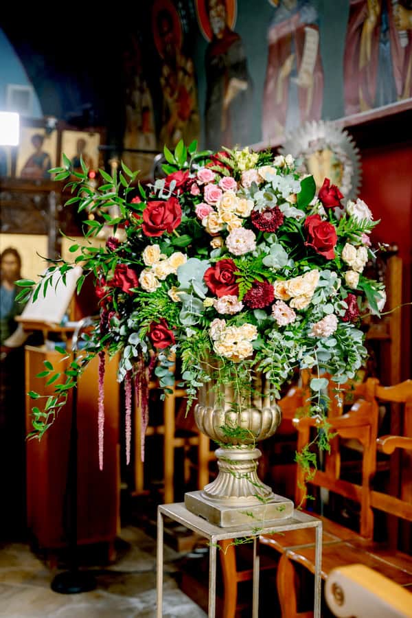 Romantic Spring Wedding Nicosia Red Tones Gorgeous Florals