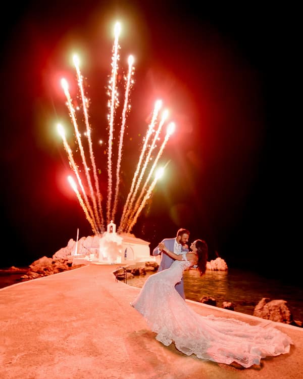 Romantic White Island Wedding