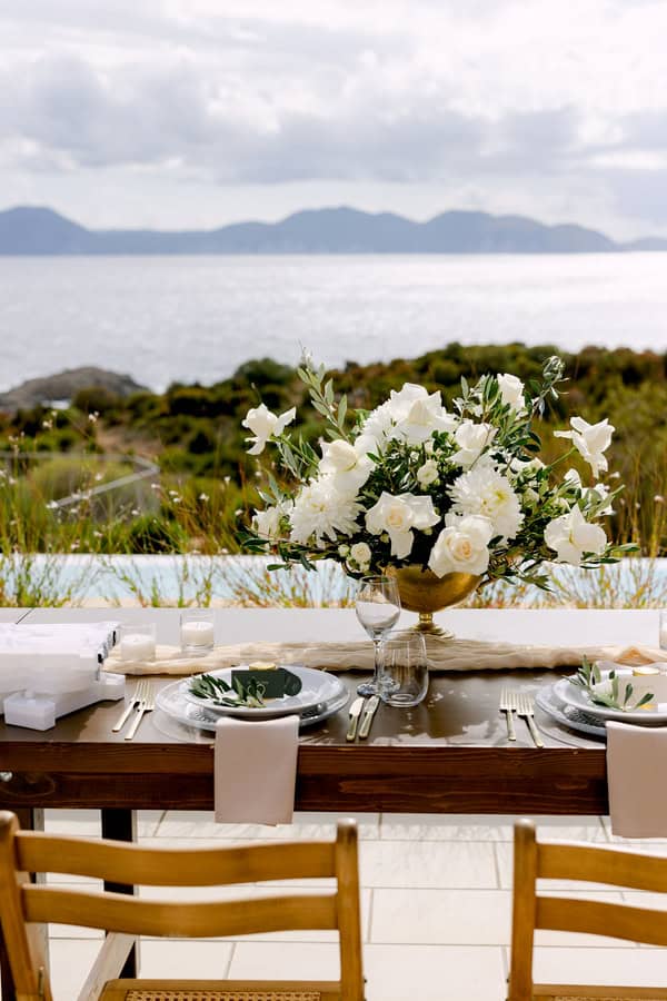 Rustic Wedding Kefalonia White Green Details