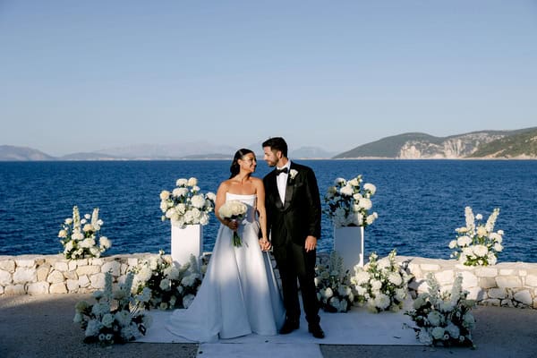 Summer Romantic Wedding Kefalonia White Florals