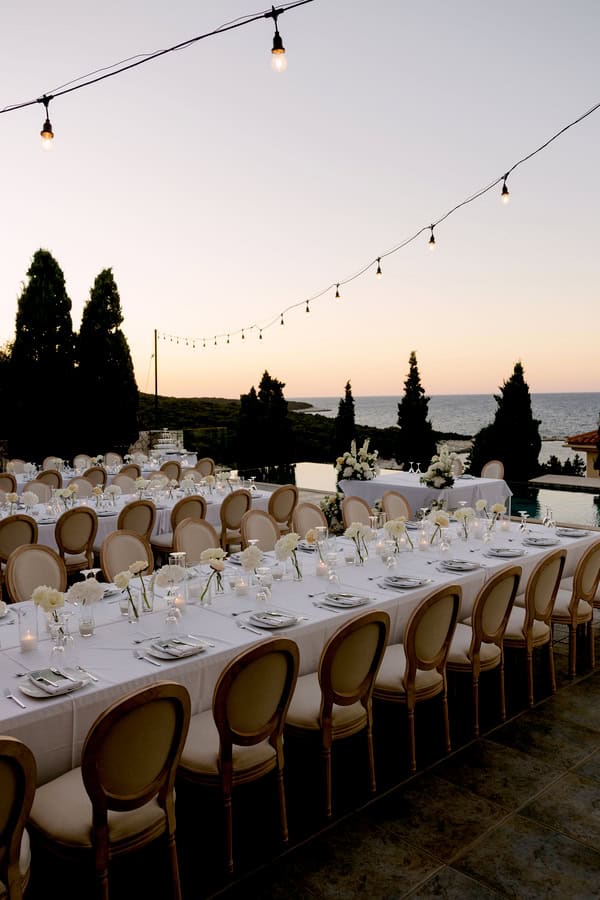 Summer Romantic Wedding Kefalonia White Florals