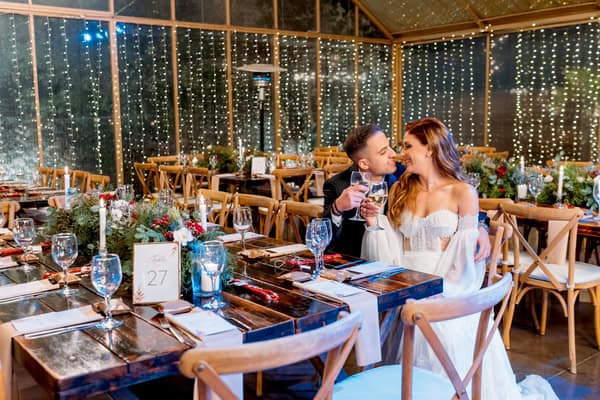 Winter Wedding Beautiful Blooms Red Hues