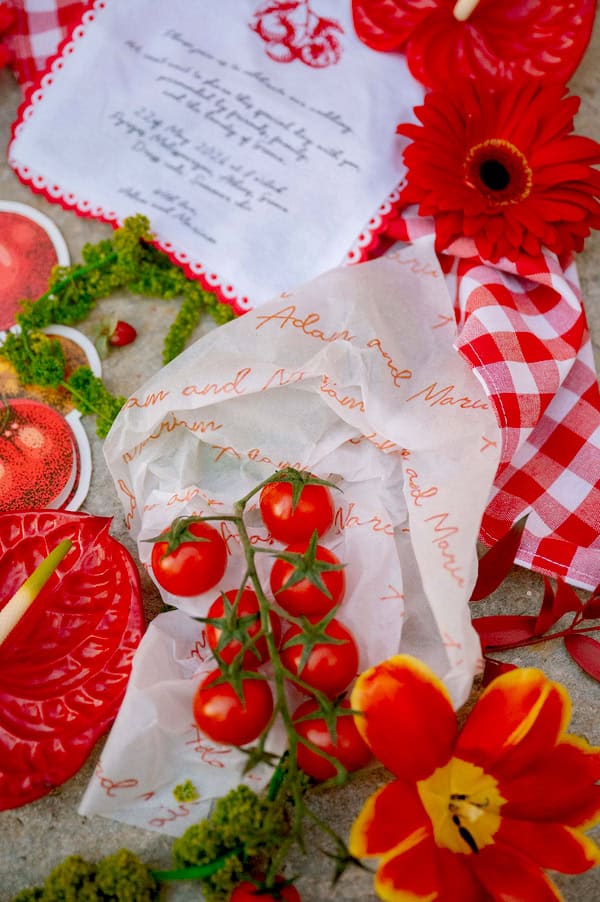 Gorgeous Styled Shoot With Bold Red Tablescape Inspired By Nature