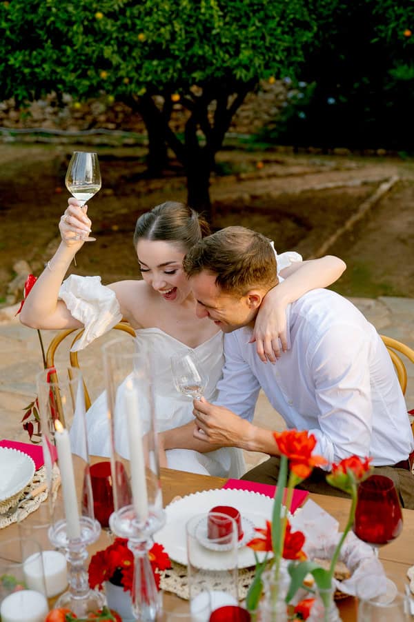 Gorgeous Styled Shoot With Bold Red Tablescape Inspired By Nature